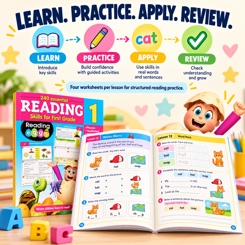 Grade 1 Reading Workbook Ages 5–7: 240 Essential Reading Lessons