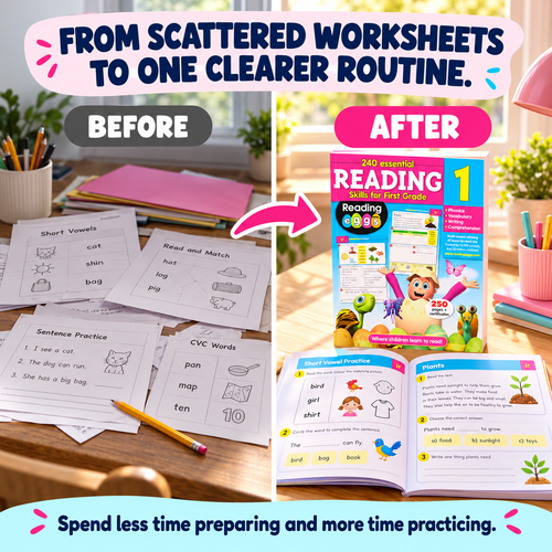 Grade 1 Reading Workbook Ages 5–7: 240 Essential Reading Lessons