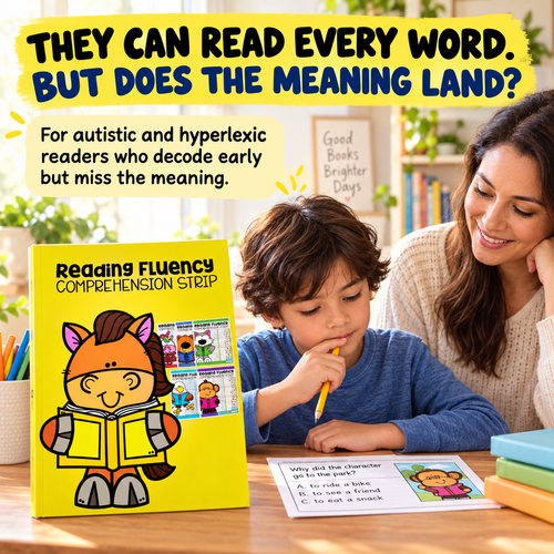 Reading Fluency & Comprehension Workbook for Autistic Kids