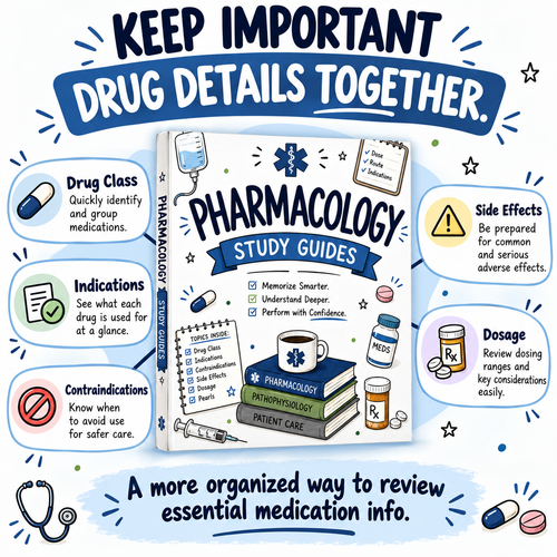 Pharmacology Study Guide: 50 Medications for EMS, Emergency, and Acute Care